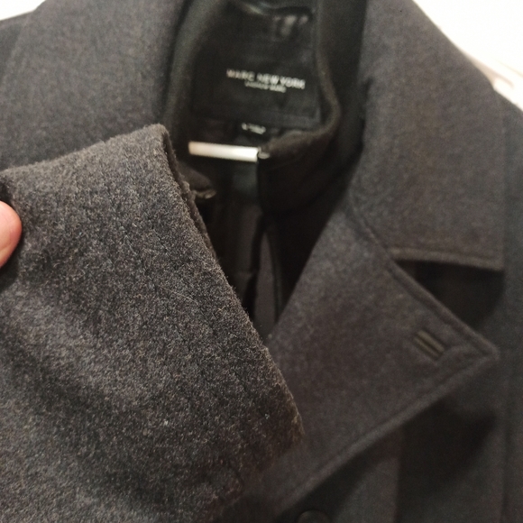 Marc New York Andrew Marc Mens Large Insulated Wool Coat Quilted NWOT - Picture 5 of 16